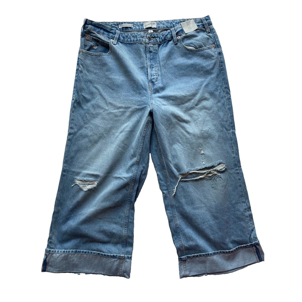 Universal Thread Women’s Jeans Size 17 Distressed Mid-Rise Boyfriend Blue NEW